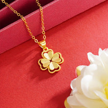 Four-Leaf Clover Electroplated Clavicle Chain Necklace