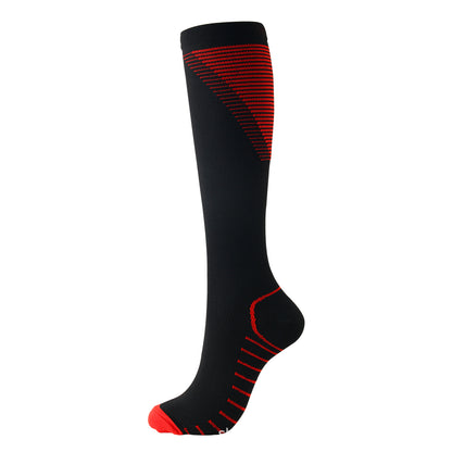 Unisex V-Shape Nylon Compression Socks Mid-Tube S/M L/XL 6 Colours