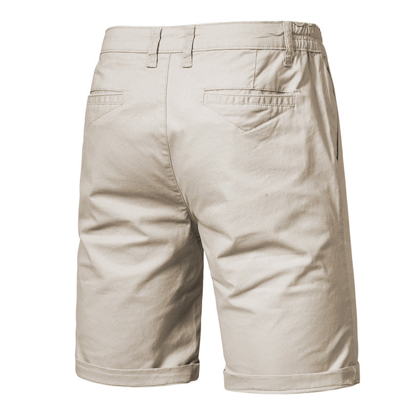 Men's Cotton Slim-Fit Cropped Trousers | Straight Leg Waist 30-38"