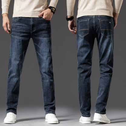 Men's Classic Straight-Leg Denim Jeans – Blue & Dark Blue