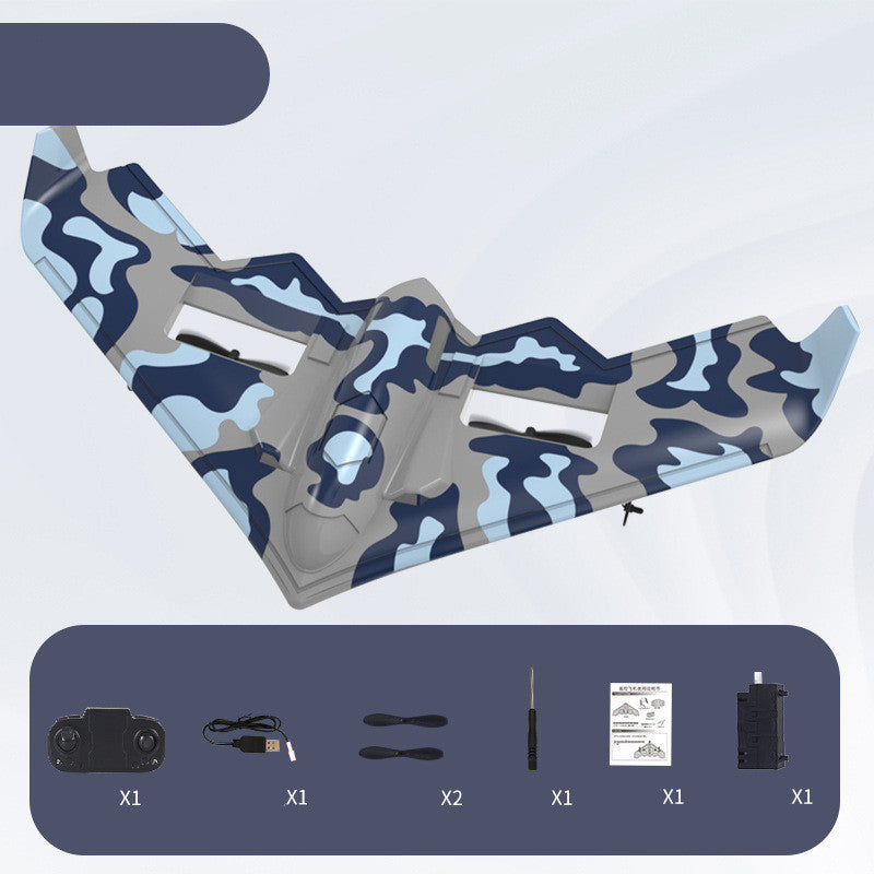 RC Fighter Jet Glider Toy - EVA Fixed-Wing Aircraft with LED Lights