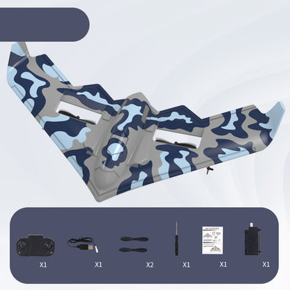 RC Fighter Jet Glider Toy - EVA Fixed-Wing Aircraft with LED Lights