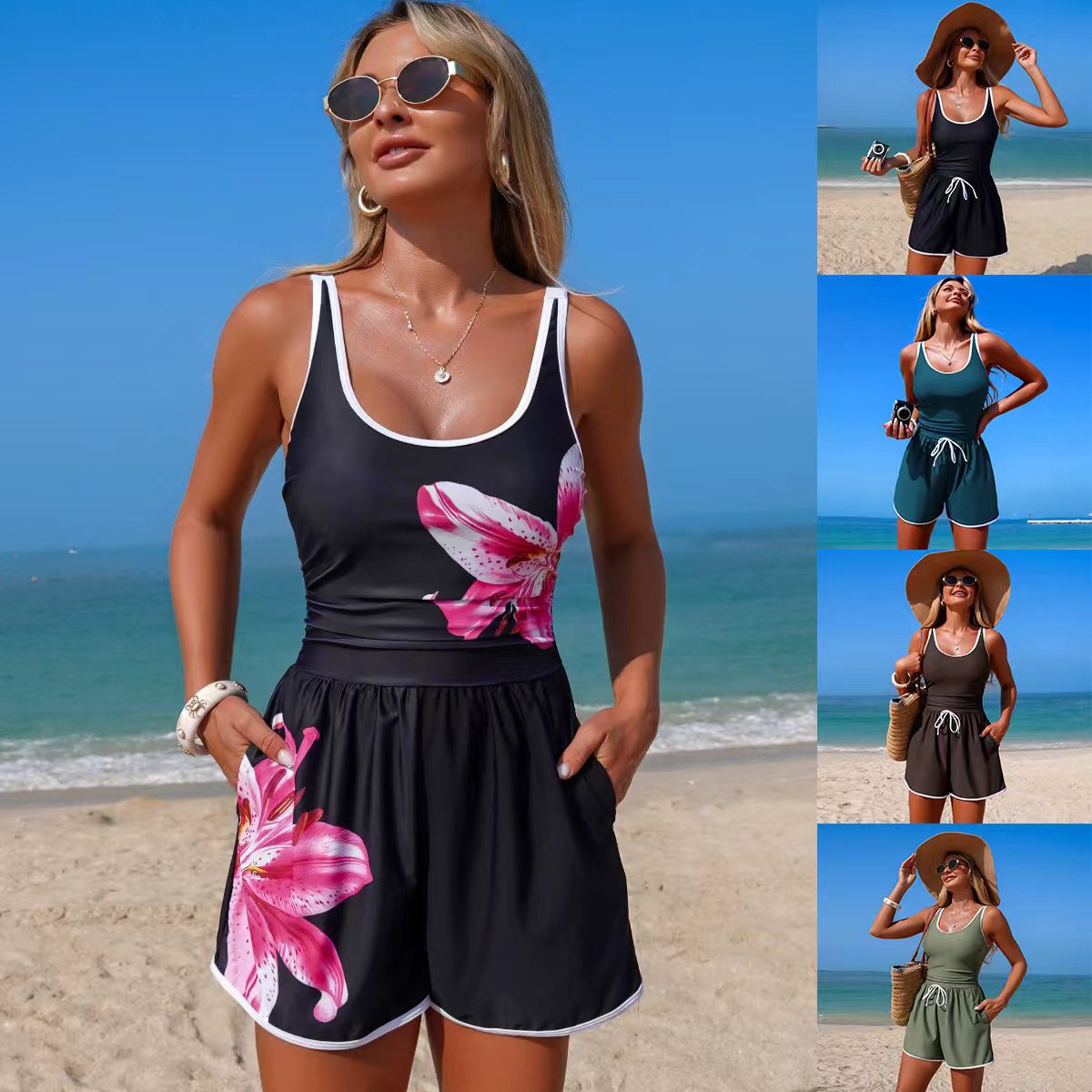 Women's Minimalist Sports One-Piece Swimsuit | Nylon Swimwear