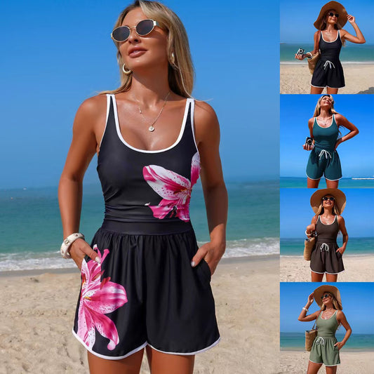 Women's Minimalist Sports One-Piece Swimsuit | Nylon Swimwear