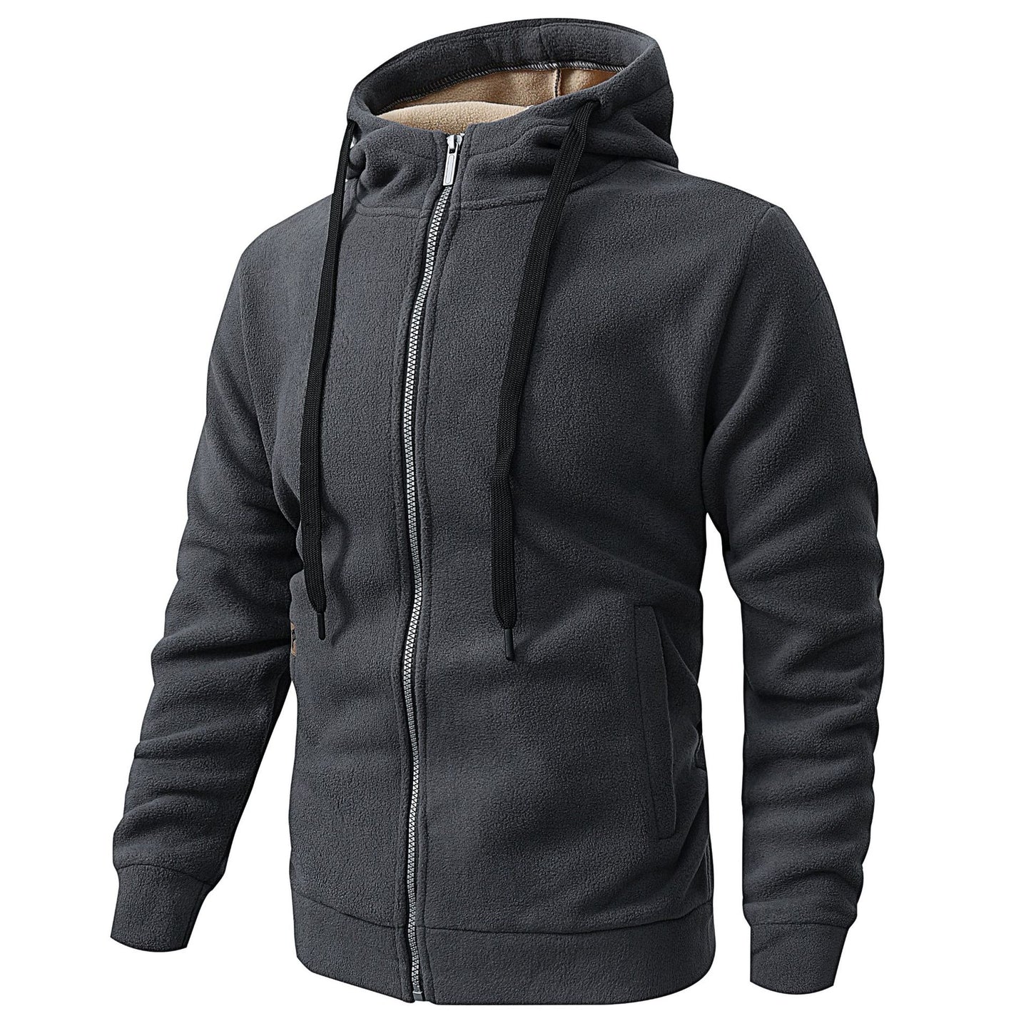 Men's Fleece-Lined Hooded Cardigan Jacket | Casual Outerwear XS–3XL