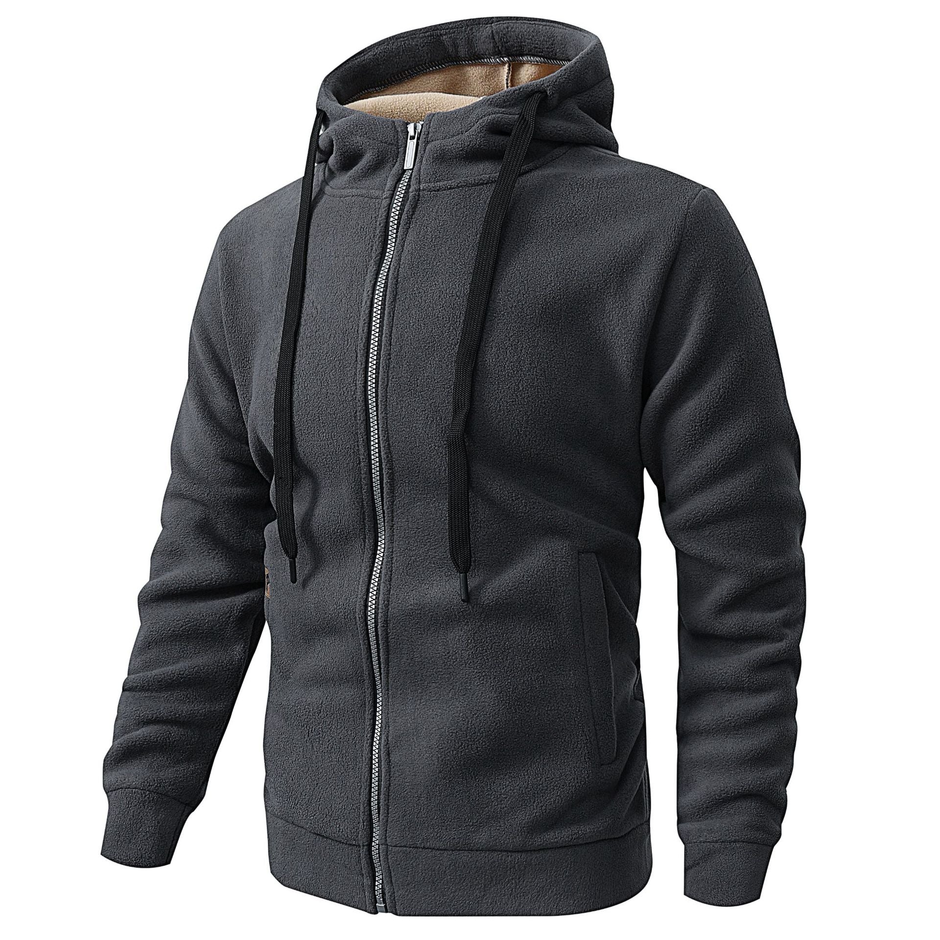 Men's Fleece-Lined Hooded Cardigan Jacket | Casual Outerwear XS–3XL