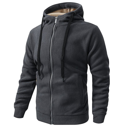 Men's Fleece-Lined Hooded Cardigan Jacket | Casual Outerwear XS–3XL