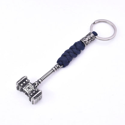 Handmade Woven Paracord Keychain | Steel Hammer Buckle | 7 Colours