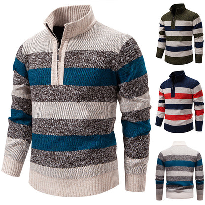 Men's Fleece-Lined Half-Zip Hoodie | Stand-Up Collar | JParker