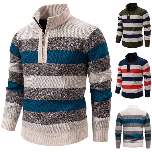 Men's Fleece-Lined Half-Zip Hoodie | Stand-Up Collar | JParker