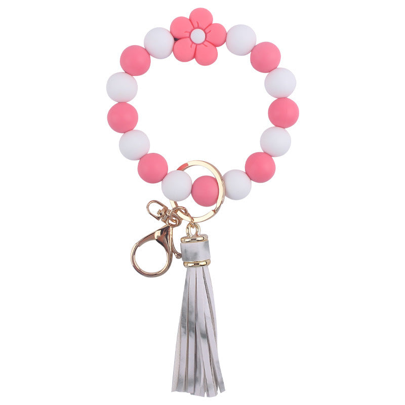 Silicone Flower Bracelet Keychain | 10 Colours