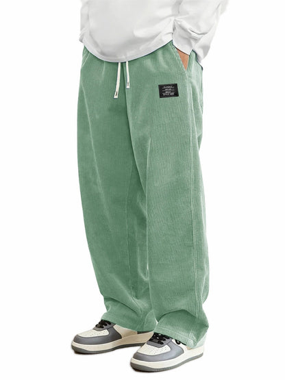 Men's Corduroy Straight-Leg Trousers with Belt | 10 Colours S-5XL