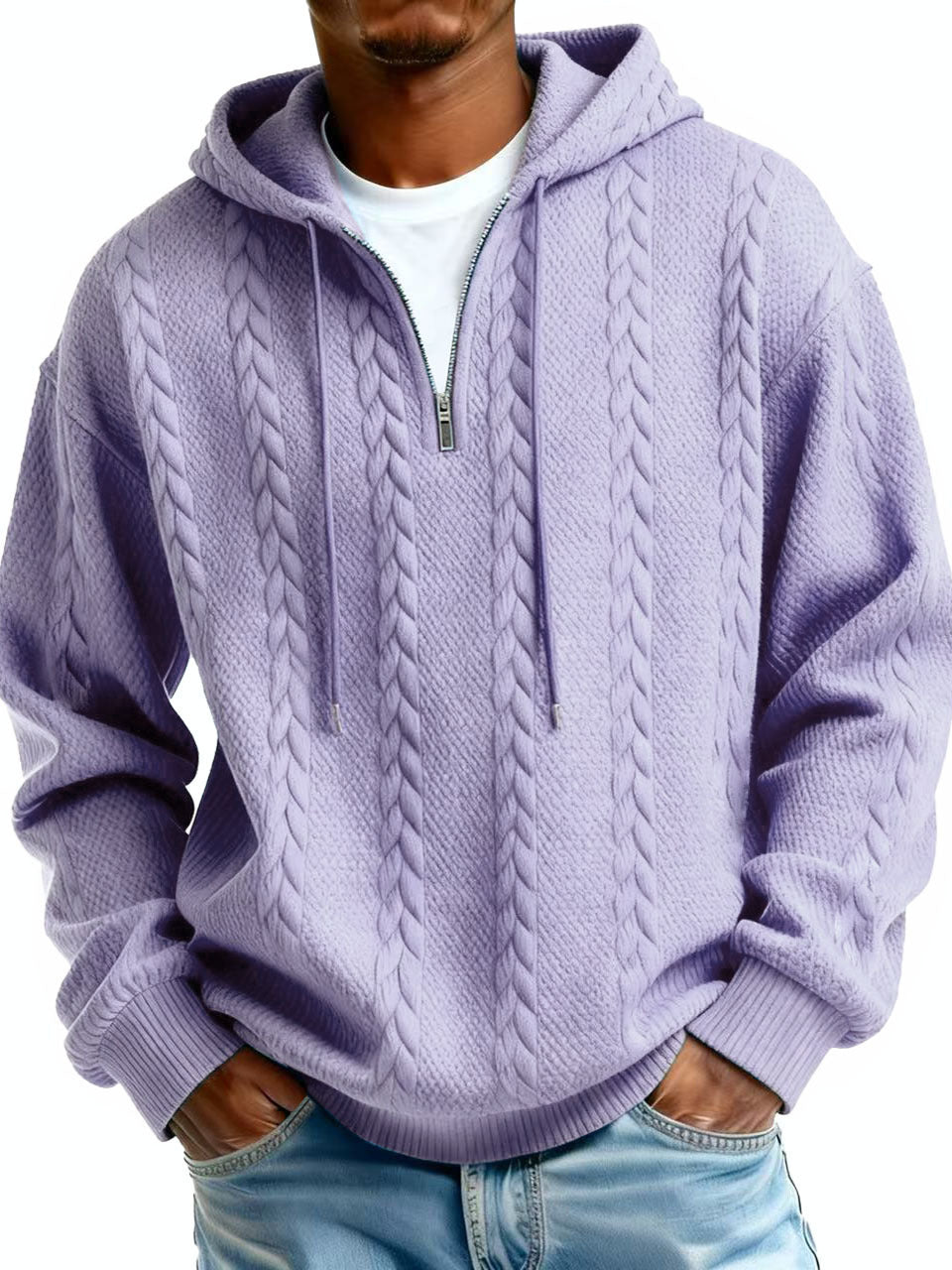 Men's Half-Zip Printed Hoodie – Loose Fit Pullover | 10 Styles | Sizes S–5XL