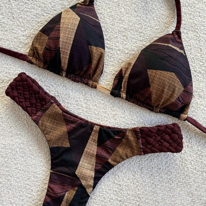 Women's Braided Rope Detail Bikini | Two-Piece Nylon Swimsuit | S–L
