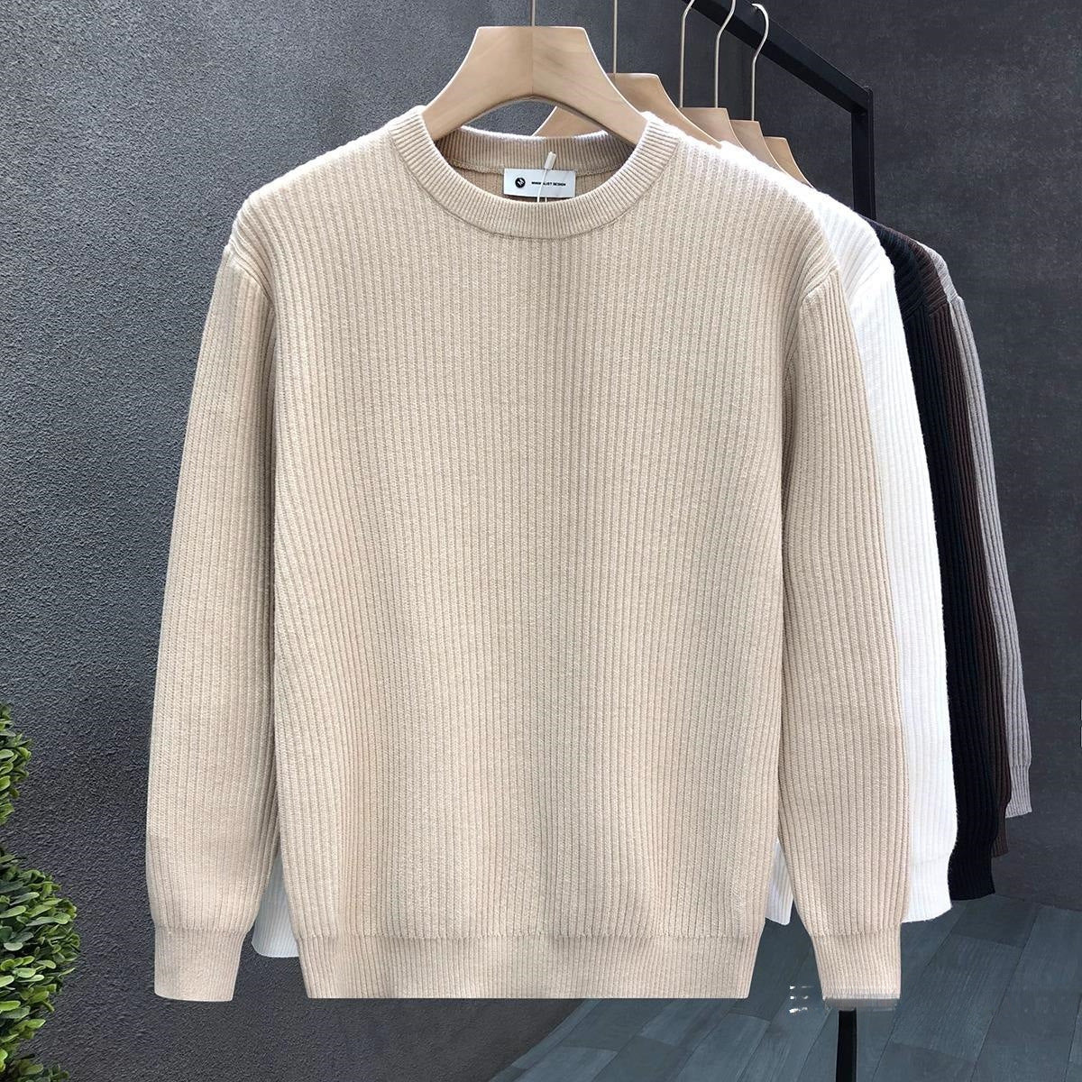 Men's Rabbit Hair Blend Knit Sweater | Extra Thick