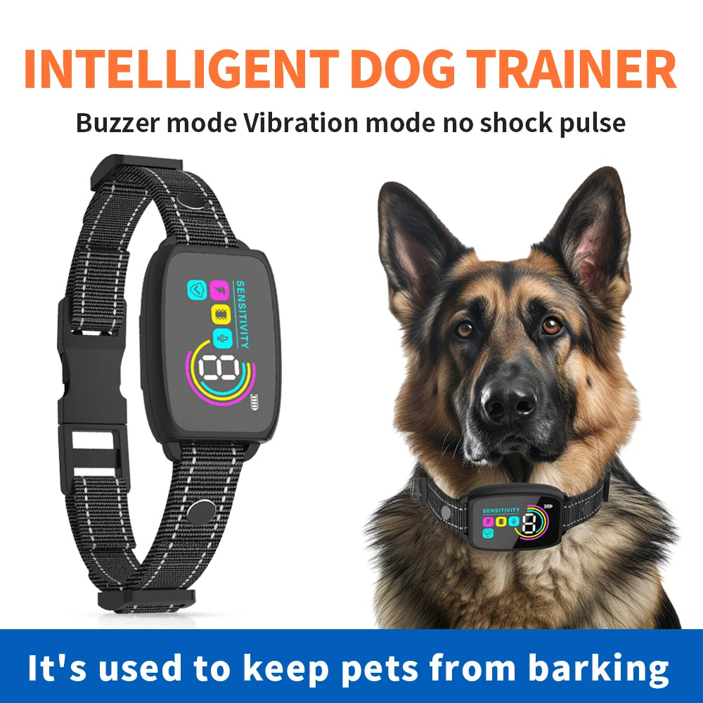 Smart AI Bark Control Collar | 4-Mode Rechargeable Anti-Bark Collar LCD IP67