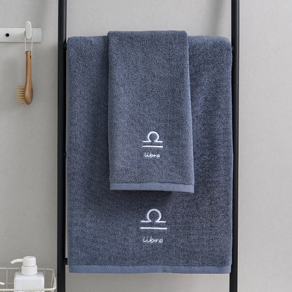 Zodiac Constellation Embroidered Cotton Towel