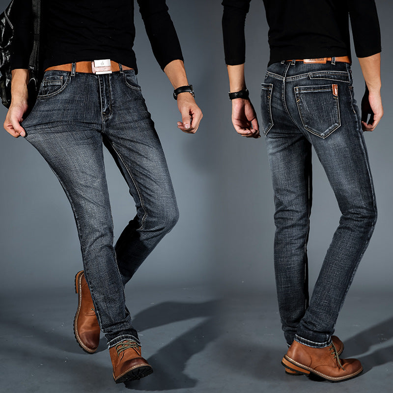 Men's Slim-Fit Stretch Denim Jeans – Black & Dark Blue