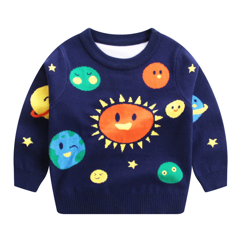 Boys' Cotton Cartoon Sweatshirt | Long Sleeve Kids Top