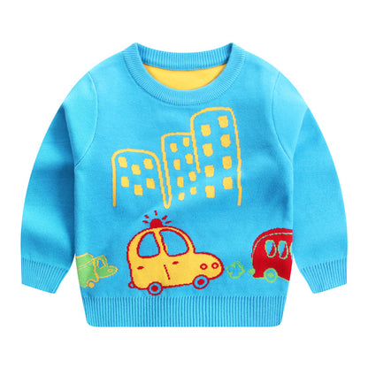 Children's Space & Dino Print Cotton Pullover Sweatshirt | Boys Top