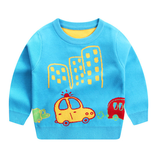 Children's Space & Dino Print Cotton Pullover Sweatshirt | Boys Top