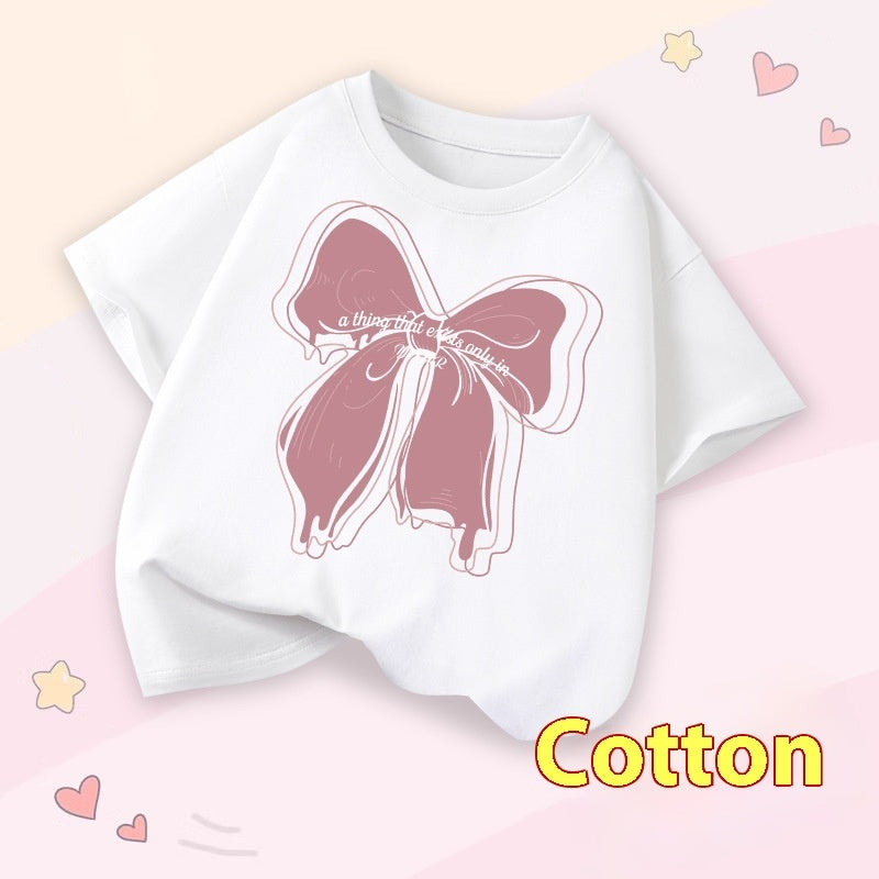 Girls Cartoon Print Short Sleeve Cotton T-Shirt – 14 Designs
