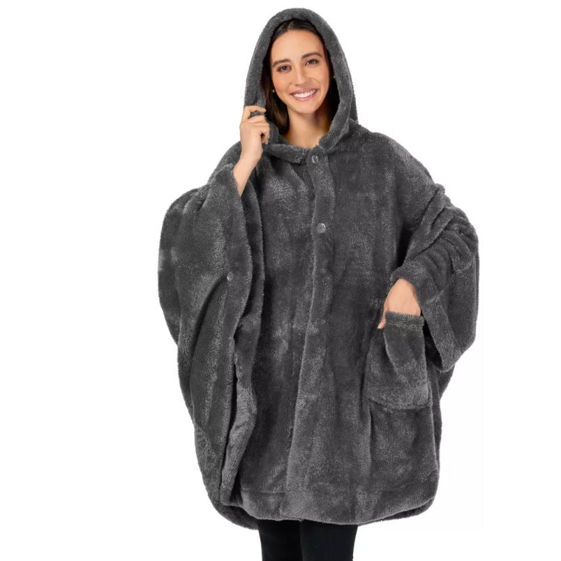 Hooded Cardigan Bathrobe | Thick Polyester | Free Size | Pink, Gray & Black