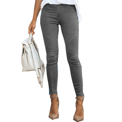 Women's Low-Rise Slim-Fit Cotton Stretch Trousers | 10 Colours | S-5XL