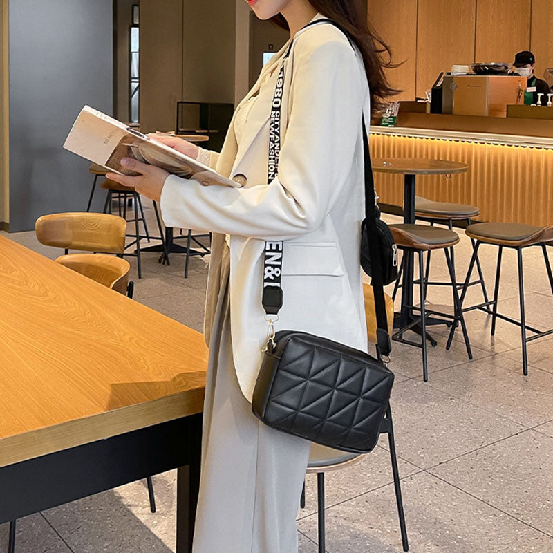 PU Leather Shoulder Bag & Wallet Set | 2-Piece | White, Black, Apricot