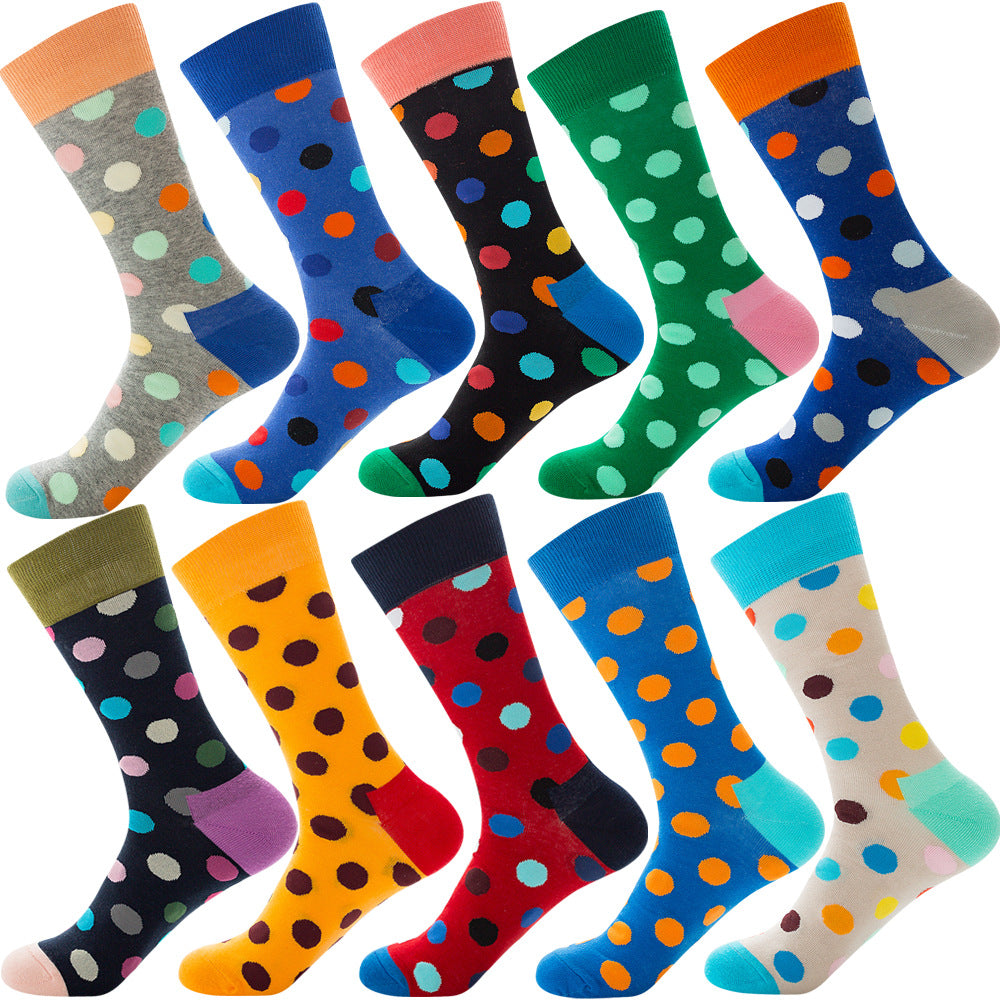 Men's Cotton Socks – 10 Pairs Mid-Calf Patterned Socks EU 39-45 23 Designs