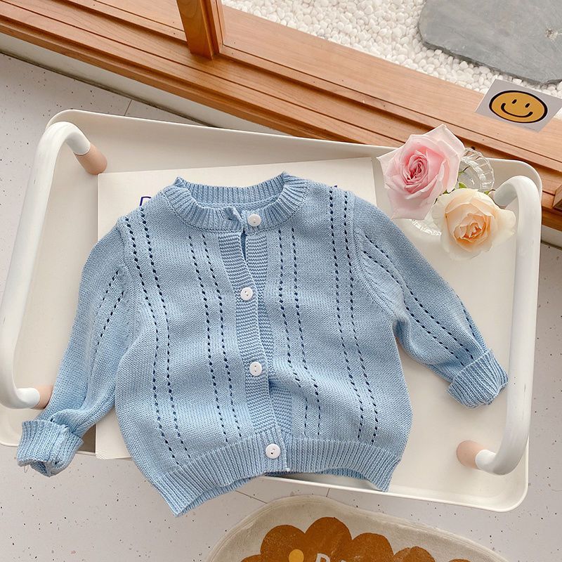 Kids Solid Knit Sweater Coat – Cotton Outerwear for Babies & Toddlers