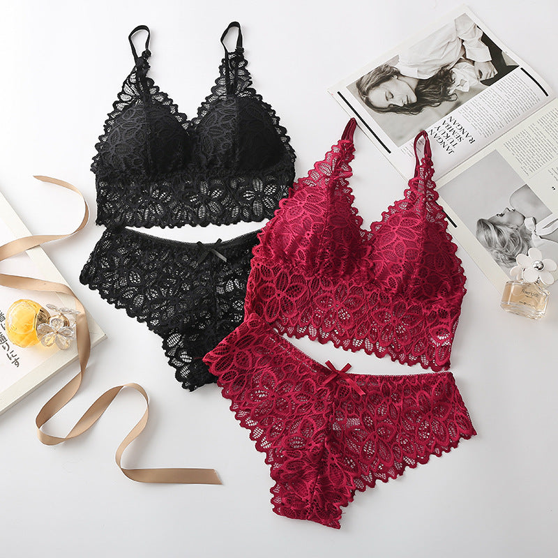 Women's Two-Piece Lace Tube Top & Knicker Set | One Size Lingerie