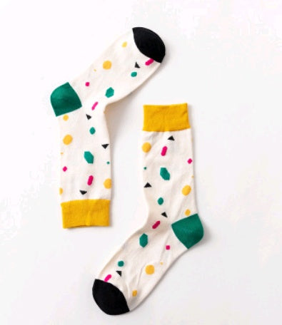 Men’s Novelty Jacquard Cotton Socks 10 Patterns Fireworks Christmas Tree