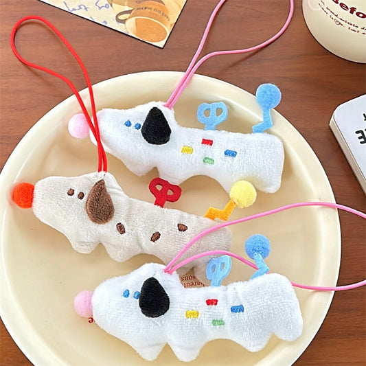 Handmade Clockwork Puppy Doll Keychain | Blue & Red