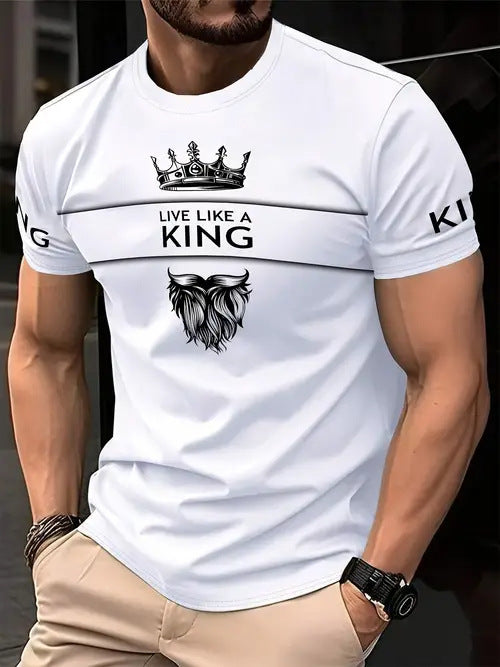Men's Summer Graphic Hoodie Top – Digital Print Relaxed Fit