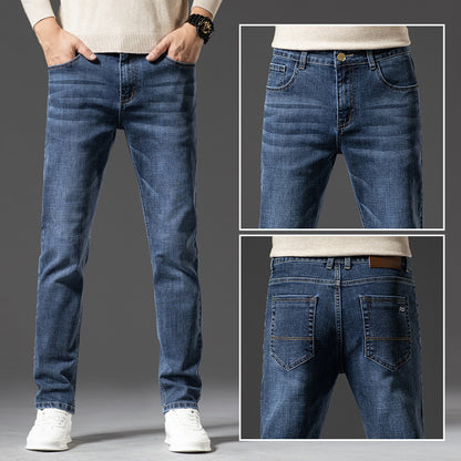 Men's Classic Straight-Leg Denim Jeans – Blue & Dark Blue