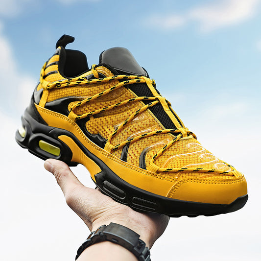 Men's Breathable Mesh Sports Shoes – Bold Colour Casual Trainers