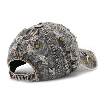 Women's Striped Cotton Sun Hat | Casual Dome Cap with Letter Detail – 7 Styles
