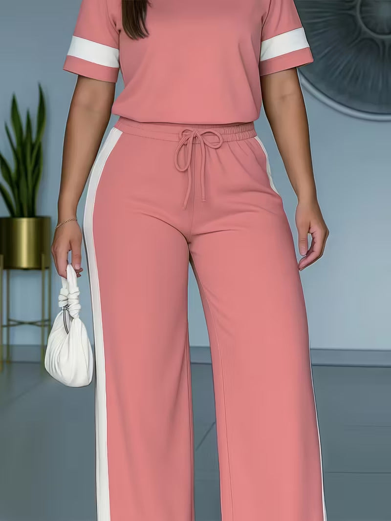 Women's Colour-Block Two-Piece Casual Set