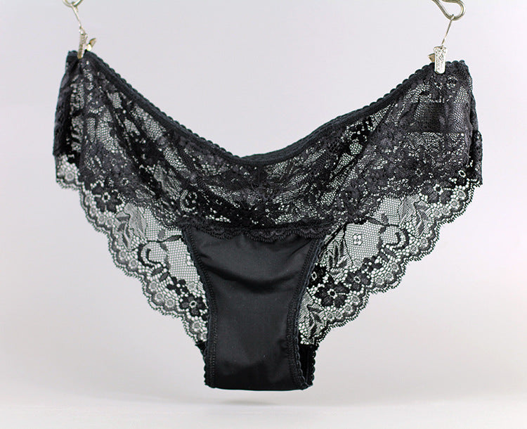 Women's Lace Trim Low-Rise Briefs - Seamless No-Trace Underwear