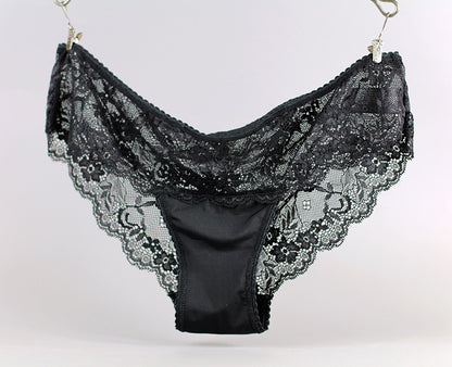 Women's Lace Trim Low-Rise Briefs - Seamless No-Trace Underwear