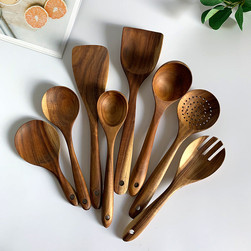 Natural Wood Kitchen Utensil Set