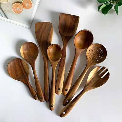 Natural Wood Kitchen Utensil Set