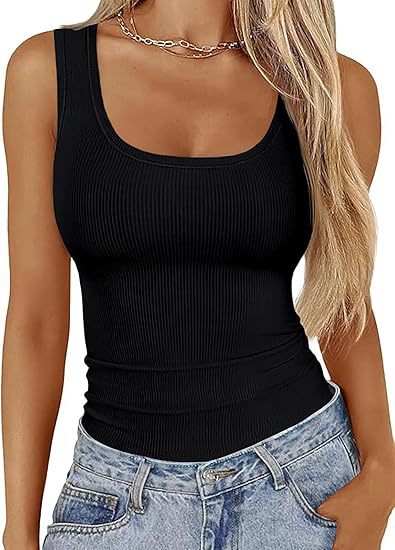 Women's Slim Fit Square Neck Sleeveless Vest Top | 8 Colours | S–2XL