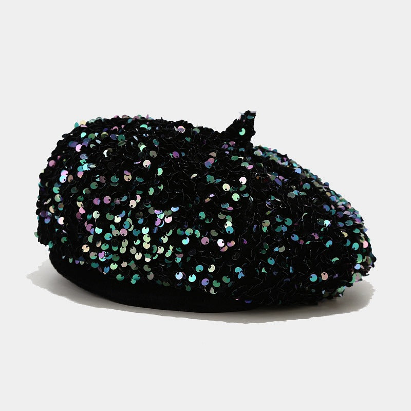 Women's Sequined Pumpkin Hat | Flat-Top Novelty Cap – 7 Colours