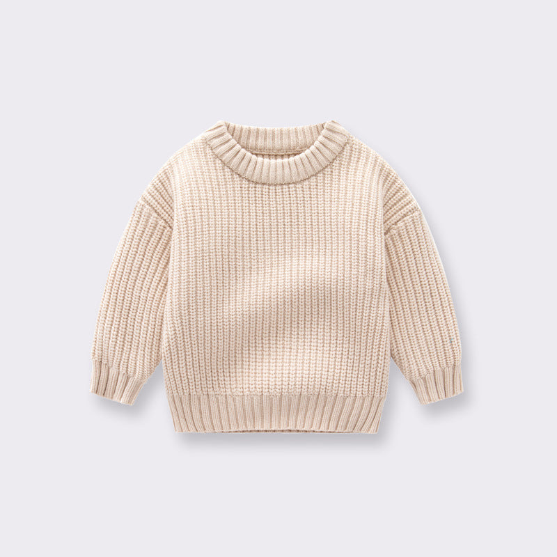 Kids Loose Knit Pullover Sweater – Soft Long Sleeve Top