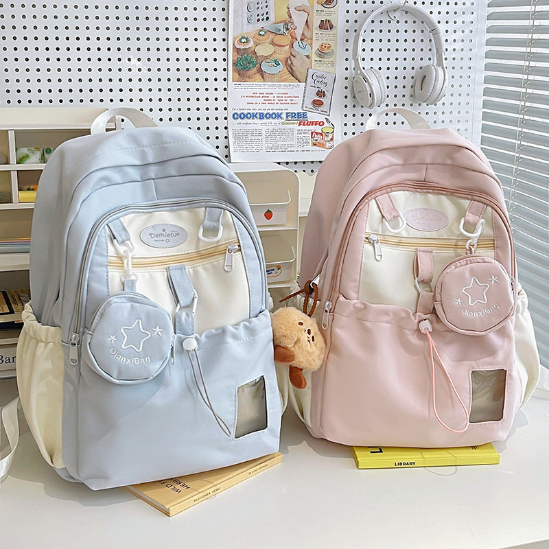 Girls Nylon School Backpack – 5 Colours, Standard & Pendant