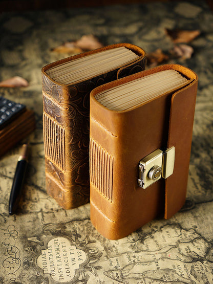Genuine Cowhide Leather Notebook | Vintage Retro Journal | A5, A6, A7