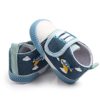 Baby Cartoon Canvas Walking Shoes | Anti-Slip First Walkers 11-13cm