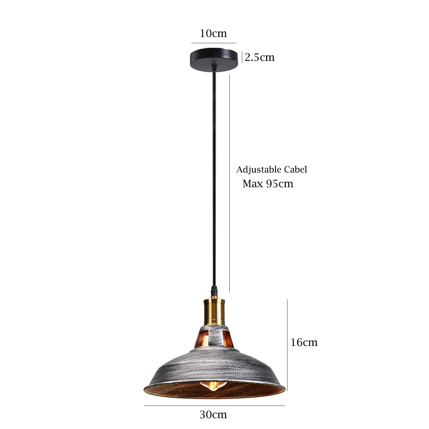 3-Pack Retro Industrial Style Metal Pendant Ceiling Lights ~6268-1